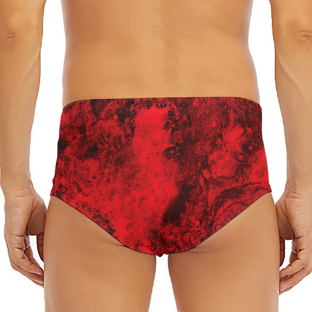 Red Blood Print Men's Triangle Swim Briefs