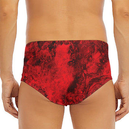 Red Blood Print Men's Triangle Swim Briefs
