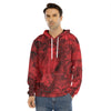 Red Blood Print Men's Velvet Pullover Hoodie