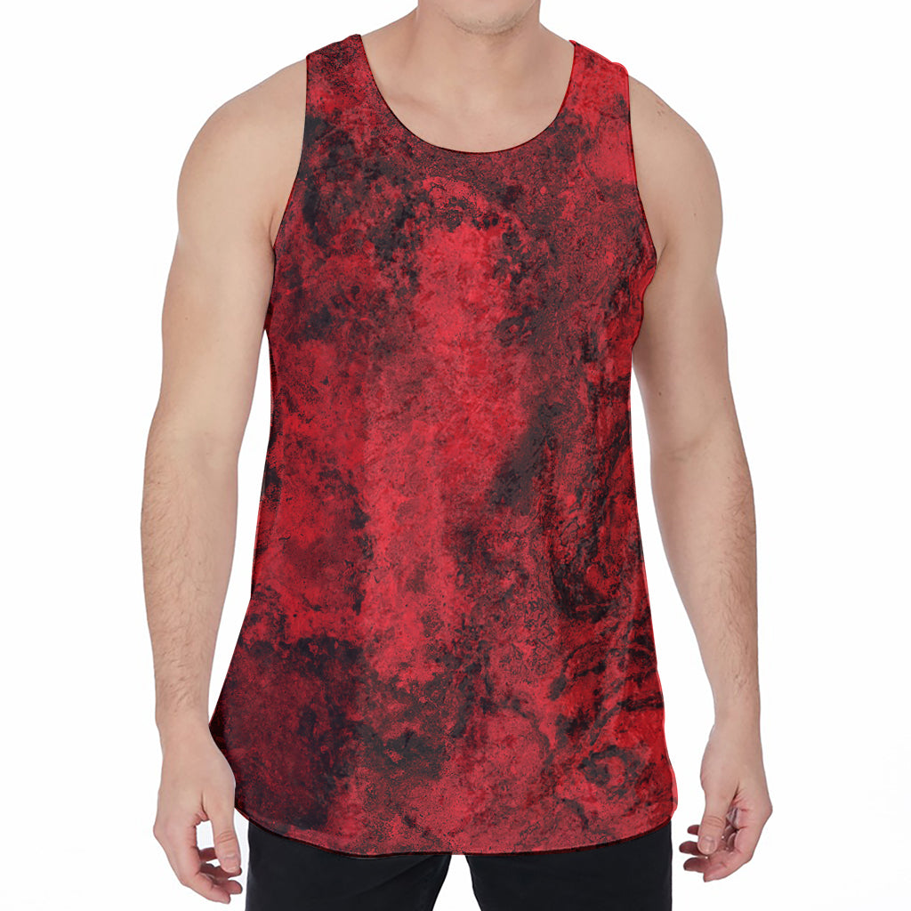 Red Blood Print Men's Velvet Tank Top