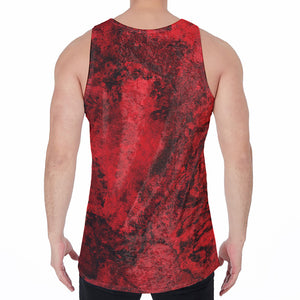 Red Blood Print Men's Velvet Tank Top