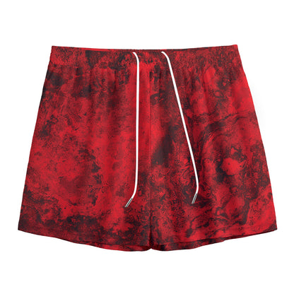 Red Blood Print Mesh Shorts