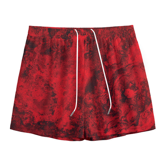 Red Blood Print Mesh Shorts