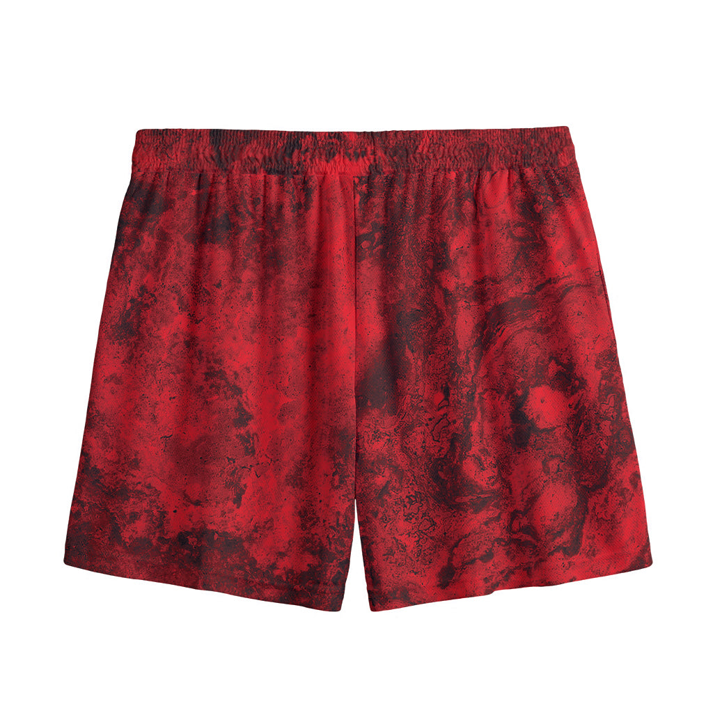 Red Blood Print Mesh Shorts