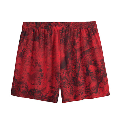 Red Blood Print Mesh Shorts