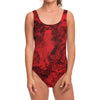 Red Blood Print One Piece Swimsuit