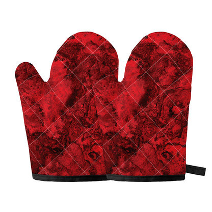 Red Blood Print Oven Mitts