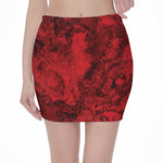 Red Blood Print Pencil Mini Skirt
