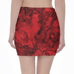 Red Blood Print Pencil Mini Skirt