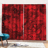 Red Blood Print Pencil Pleat Curtains