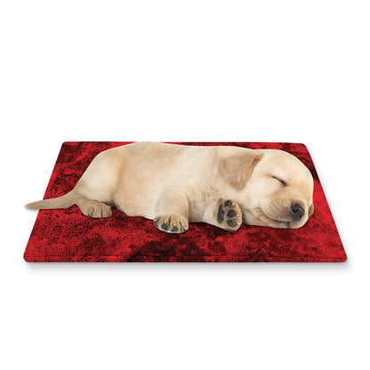 Red Blood Print Pet Cooling Mat Cover