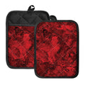 Red Blood Print Pot Holders With Pocket