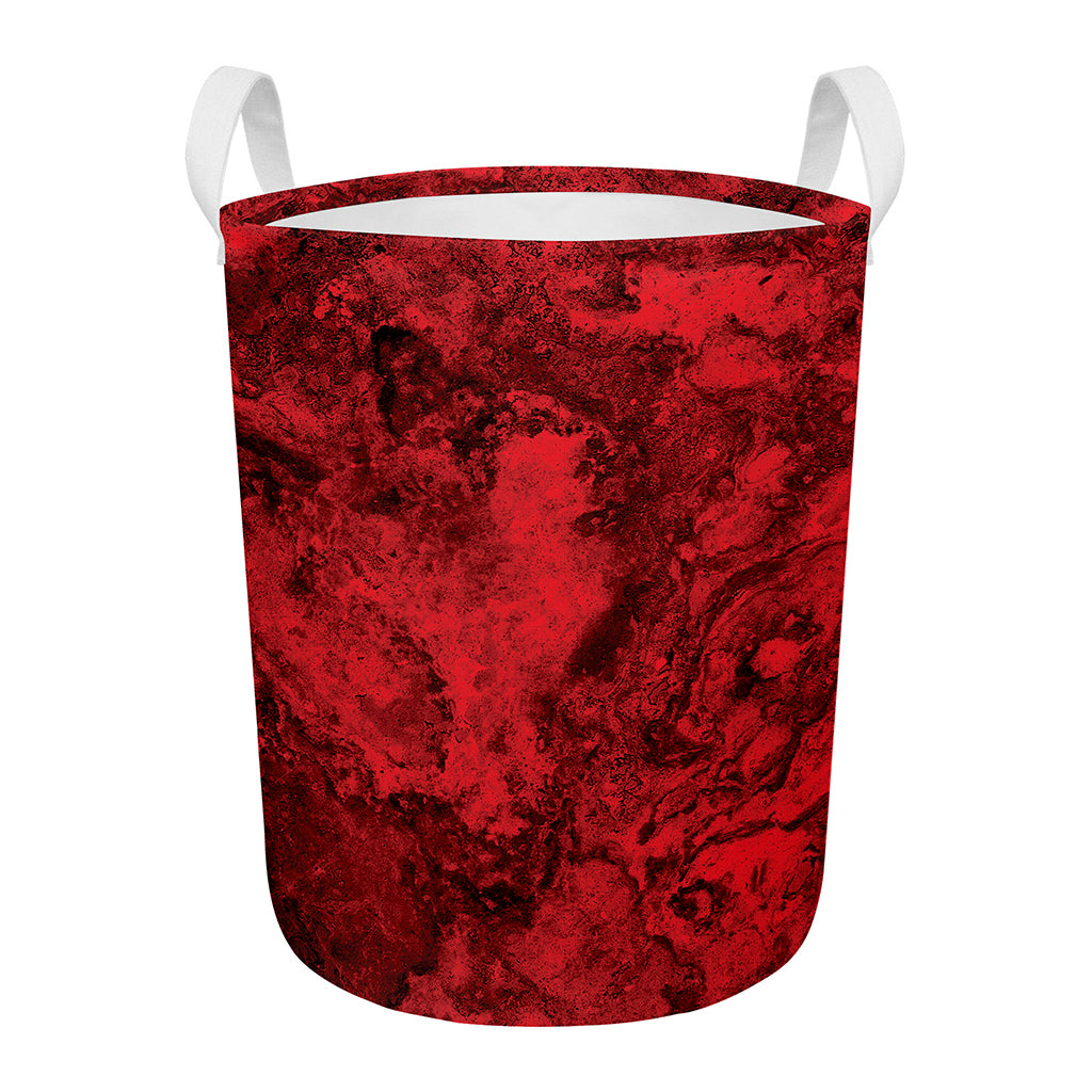 Red Blood Print Round Laundry Basket
