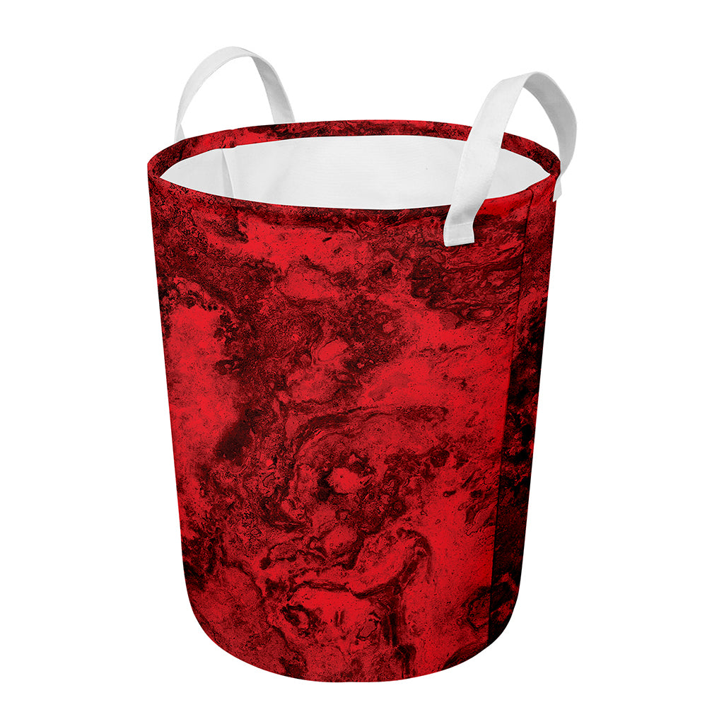 Red Blood Print Round Laundry Basket