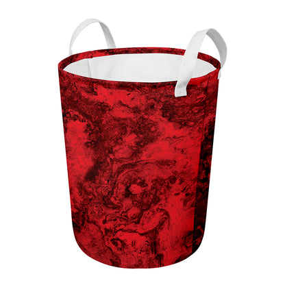 Red Blood Print Round Laundry Basket