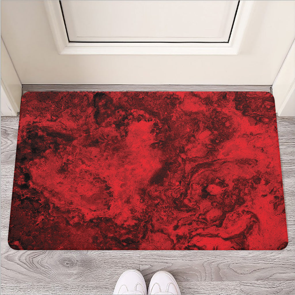 Red Blood Print Rubber Doormat