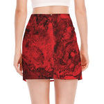 Red Blood Print Side Slit Mini Skirt