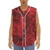 Red Blood Print Sleeveless Baseball Jersey