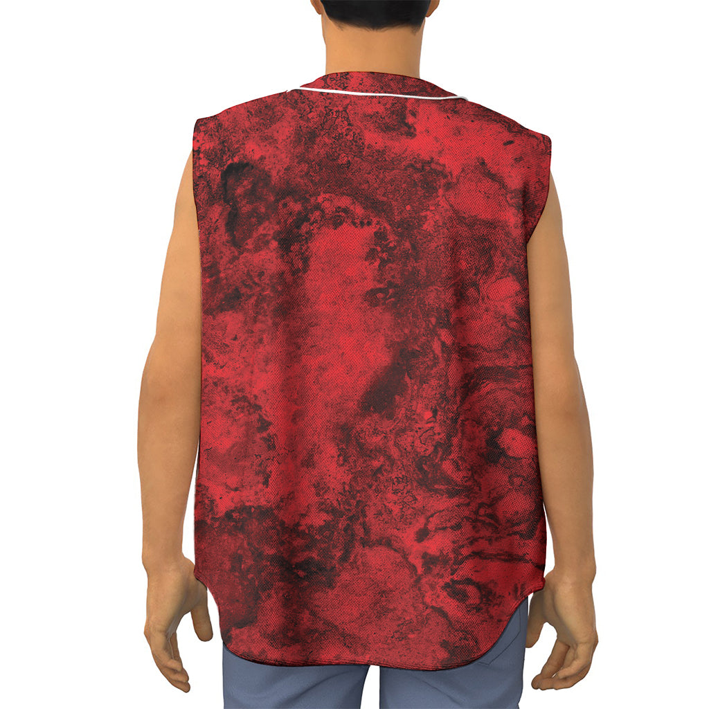 Red Blood Print Sleeveless Baseball Jersey