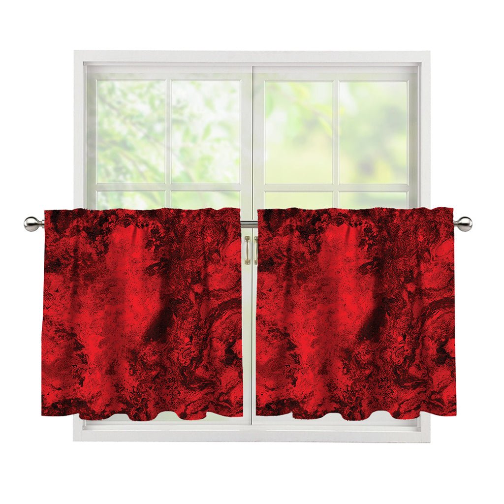 Red Blood Print Tier Curtains