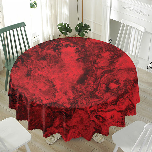 Red Blood Print Waterproof Round Tablecloth