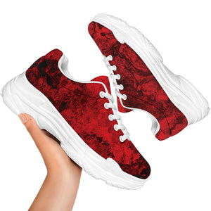 Red Blood Print White Chunky Shoes