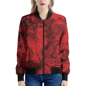 Red Blood Print Women's Bomber Jacket