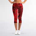 Red Blood Print Women's Capri Leggings
