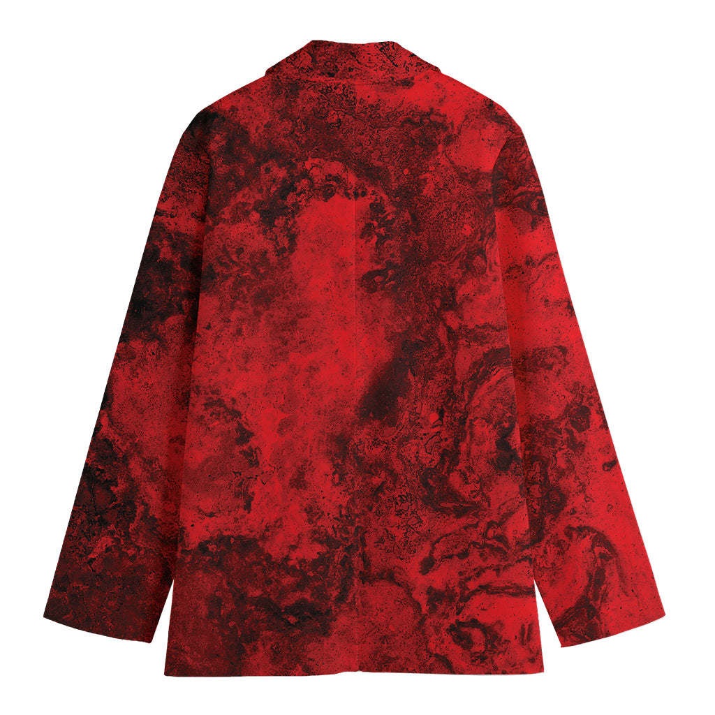 Red Blood Print Women's Cotton Blazer