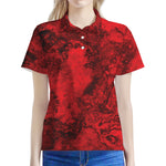 Red Blood Print Women's Polo Shirt