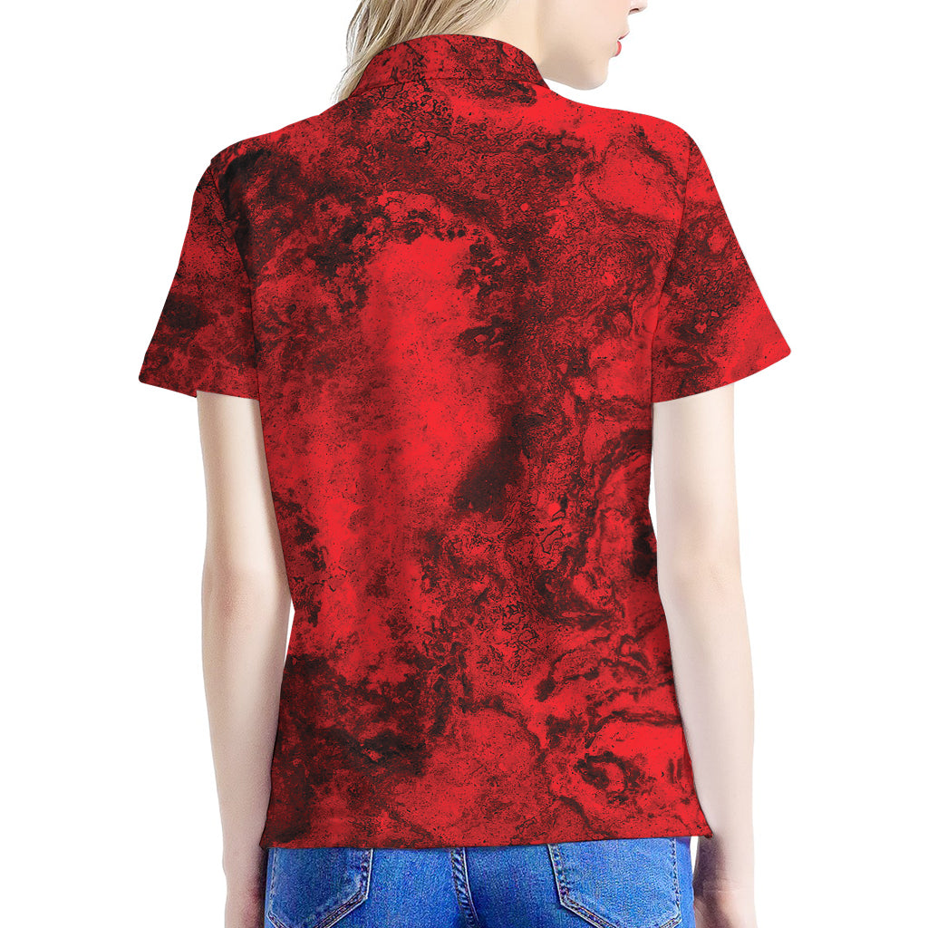 Red Blood Print Women's Polo Shirt