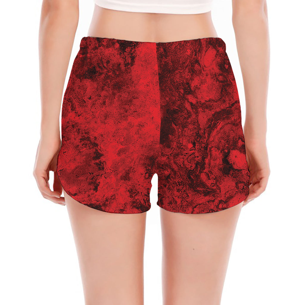 Red Blood Print Women's Split Running Shorts