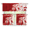 Red Blood Stains Print 3 Piece Kitchen Curtains