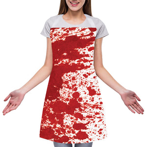 Red Blood Stains Print Adjustable Apron