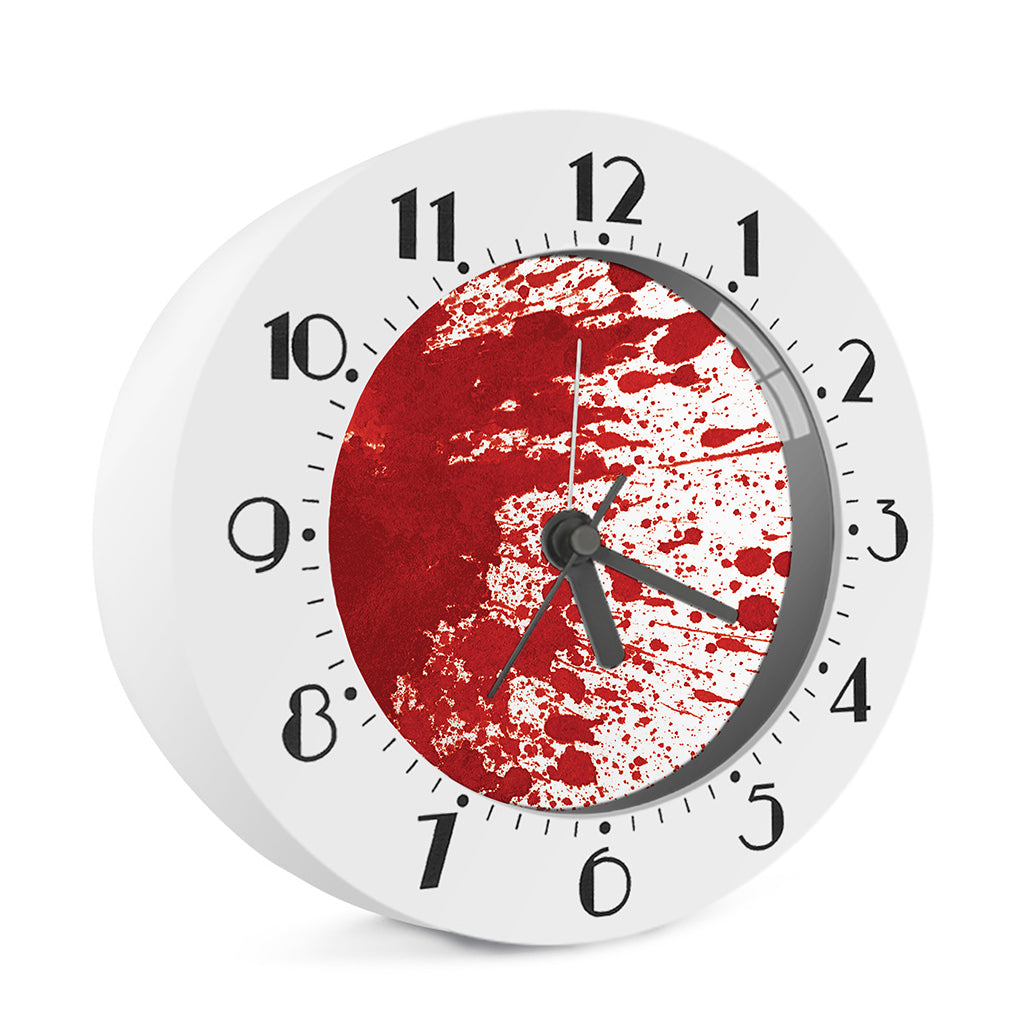 Red Blood Stains Print Alarm Clock