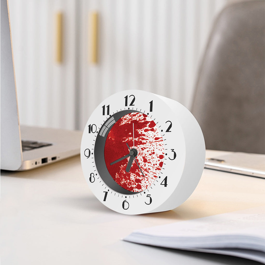 Red Blood Stains Print Alarm Clock