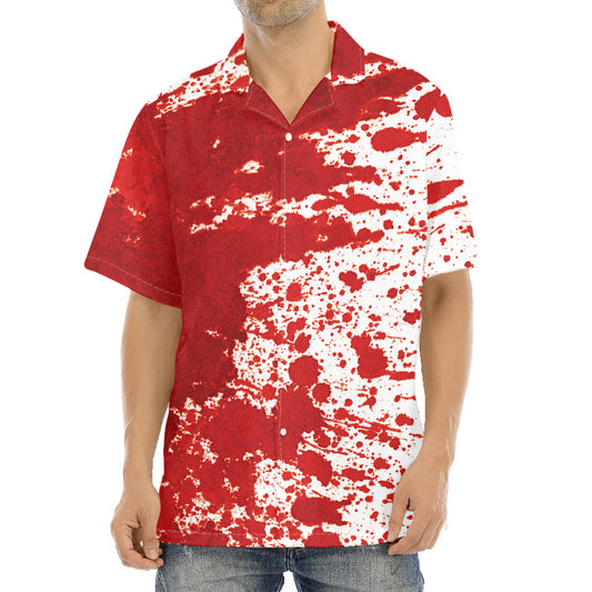 Red Blood Stains Print Aloha Shirt