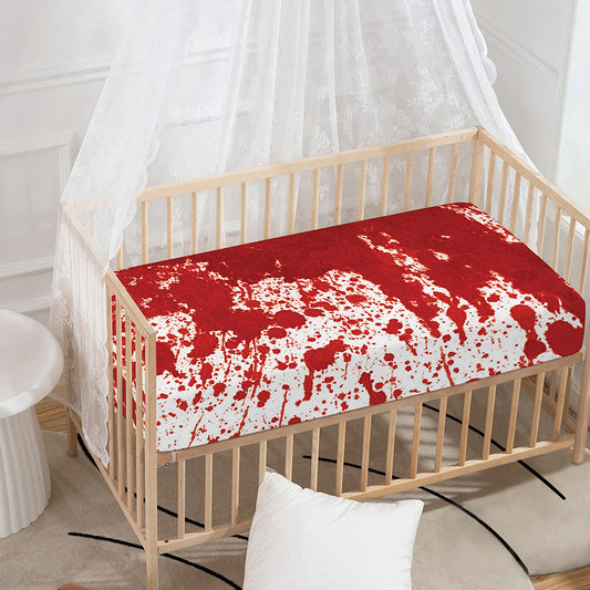 Red Blood Stains Print Baby Crib Sheet