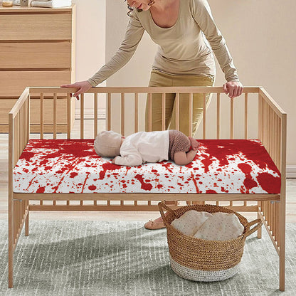 Red Blood Stains Print Baby Crib Sheet
