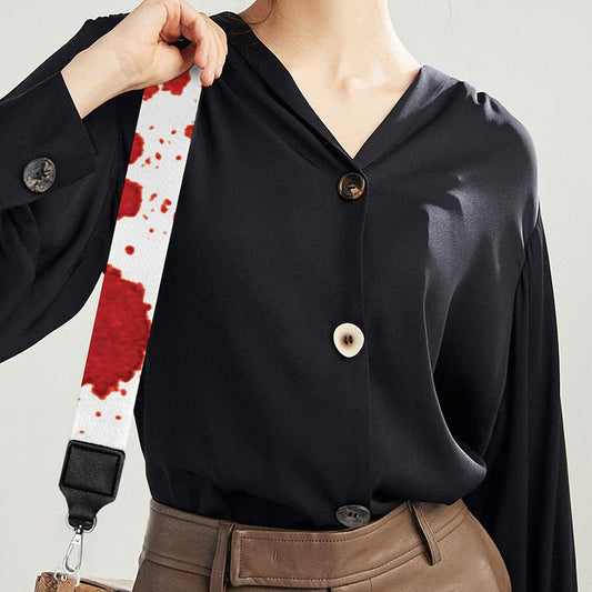 Red Blood Stains Print Bag Strap