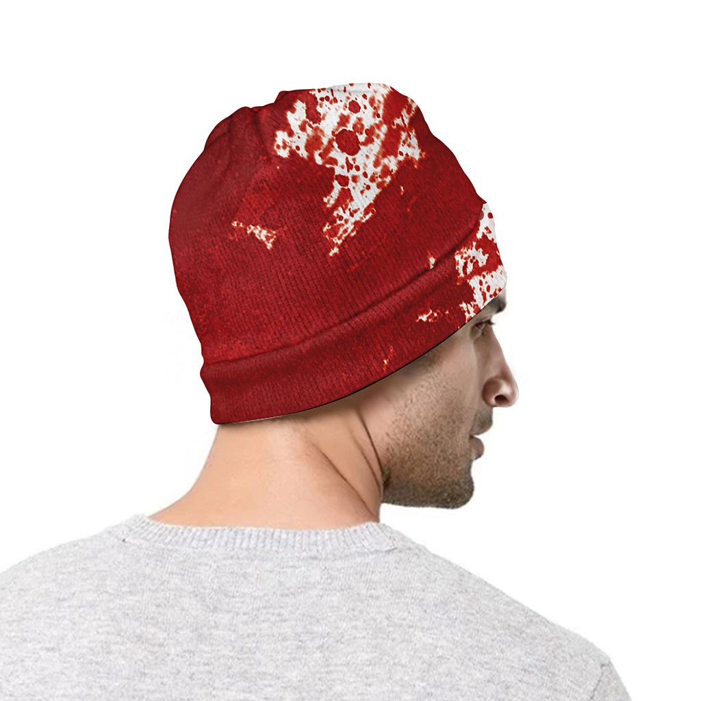 Red Blood Stains Print Beanie