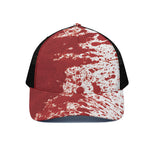 Red Blood Stains Print Black Mesh Trucker Cap