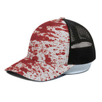 Red Blood Stains Print Black Mesh Trucker Cap