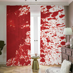 Red Blood Stains Print Blackout Pencil Pleat Curtains