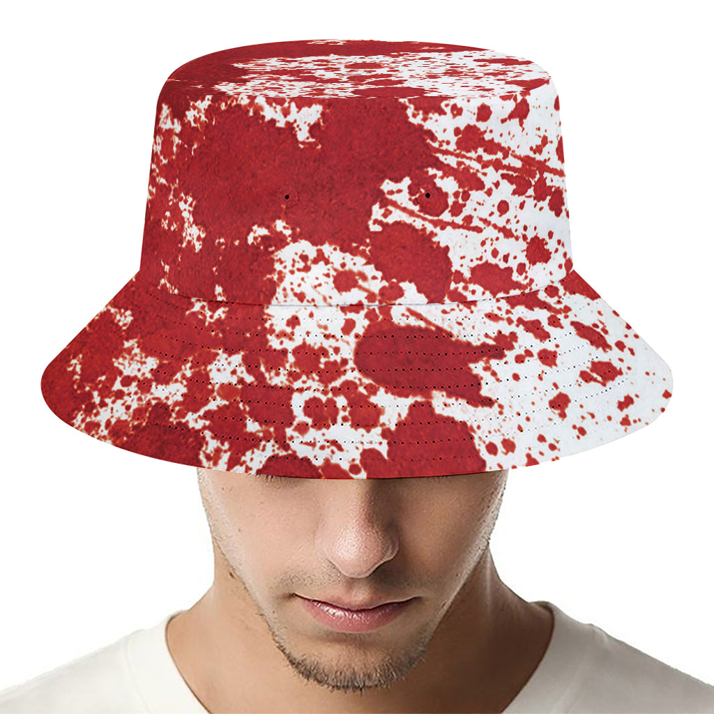 Red Blood Stains Print Bucket Hat