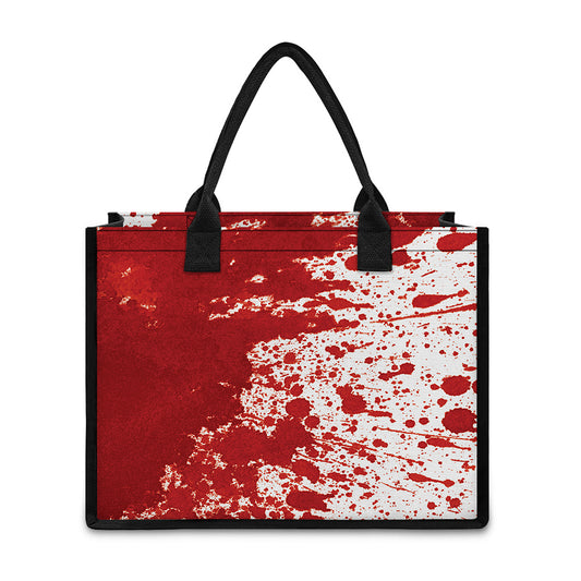 Red Blood Stains Print Canvas Tote Bag