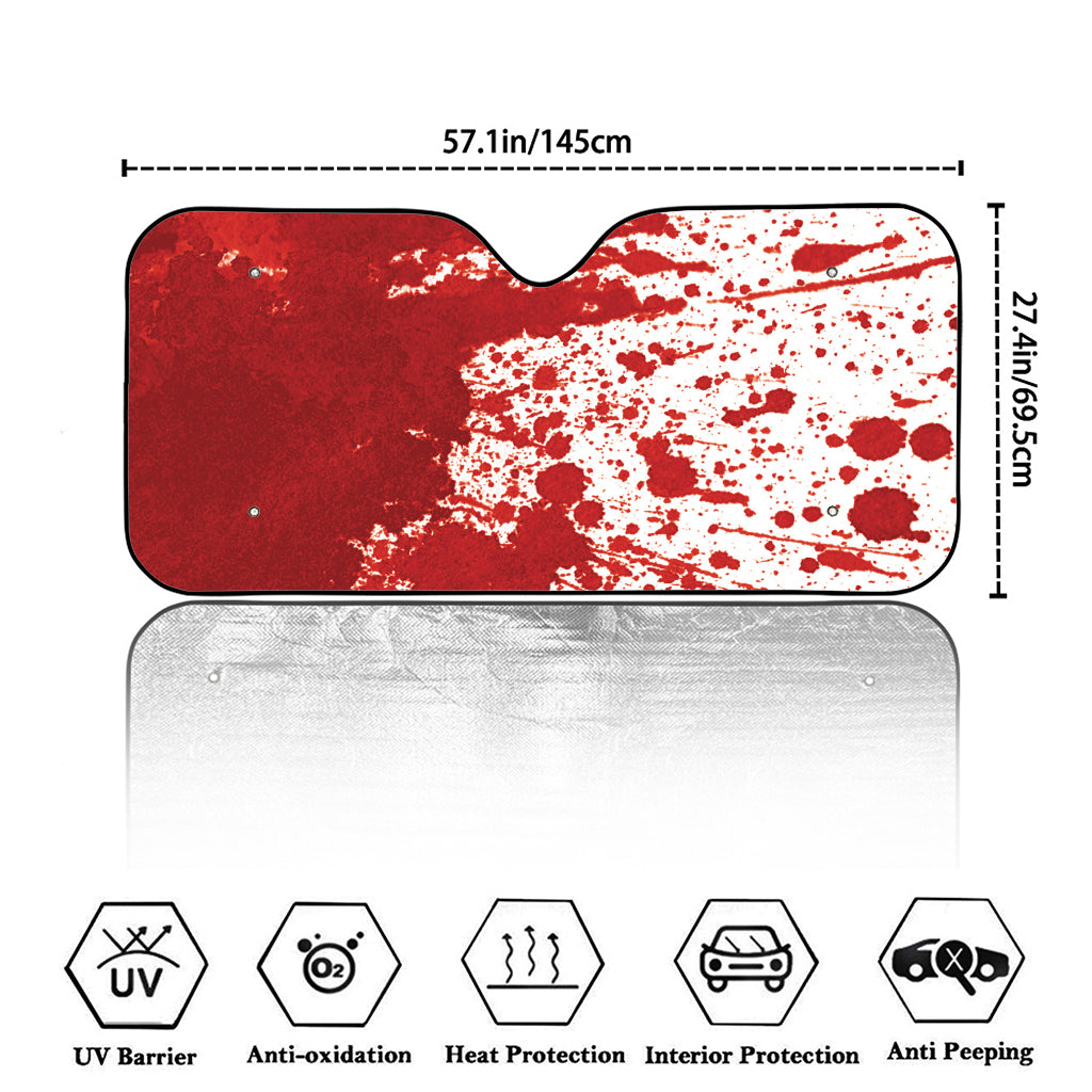 Red Blood Stains Print Car Windshield Sun Shade