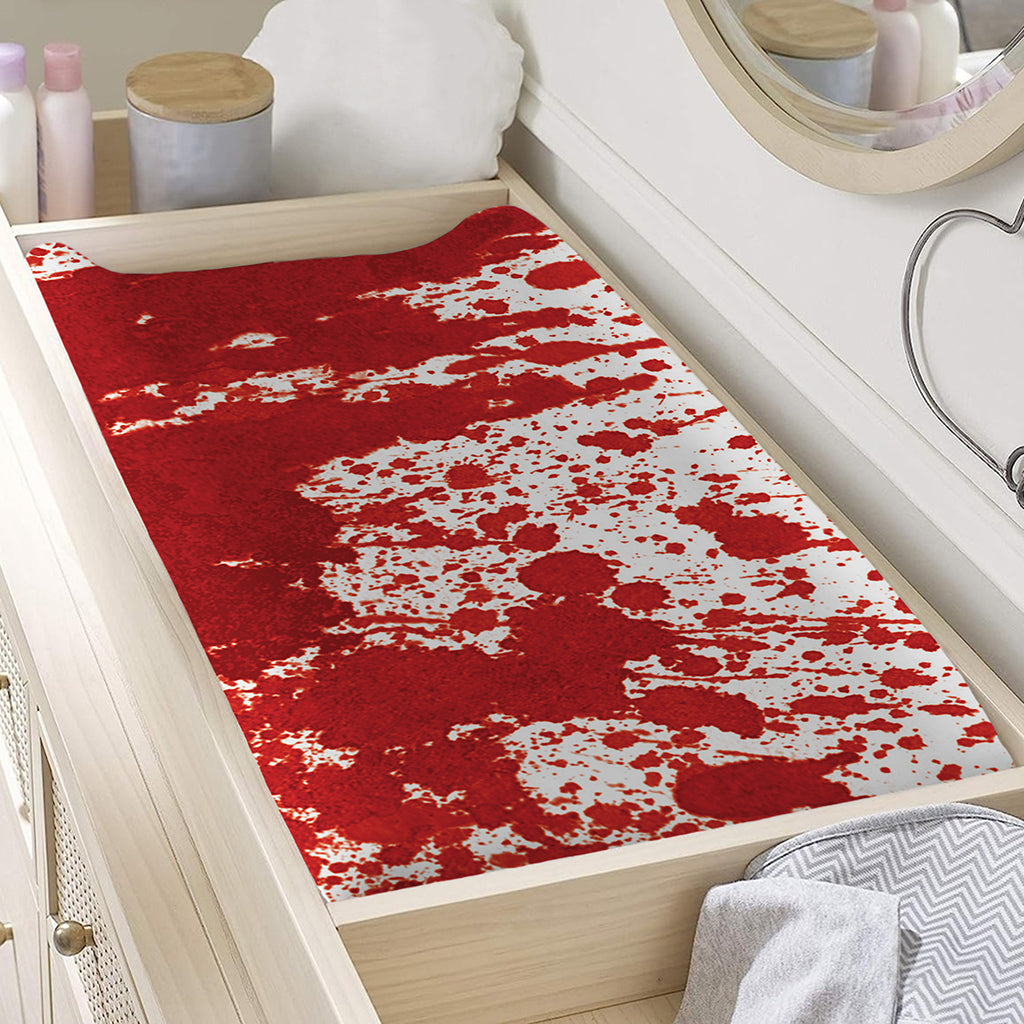 Red Blood Stains Print Changing Pad Cover