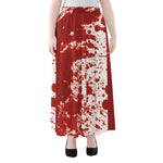 Red Blood Stains Print Chiffon Maxi Skirt