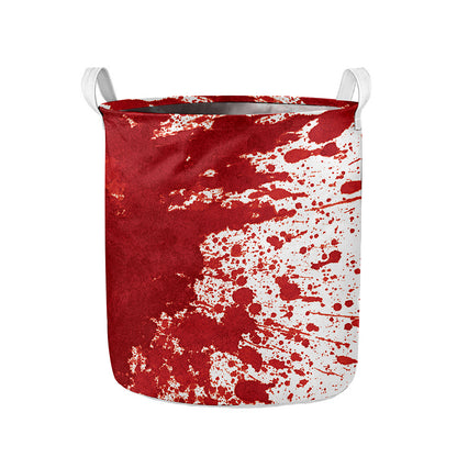 Red Blood Stains Print Collapsible Laundry Basket